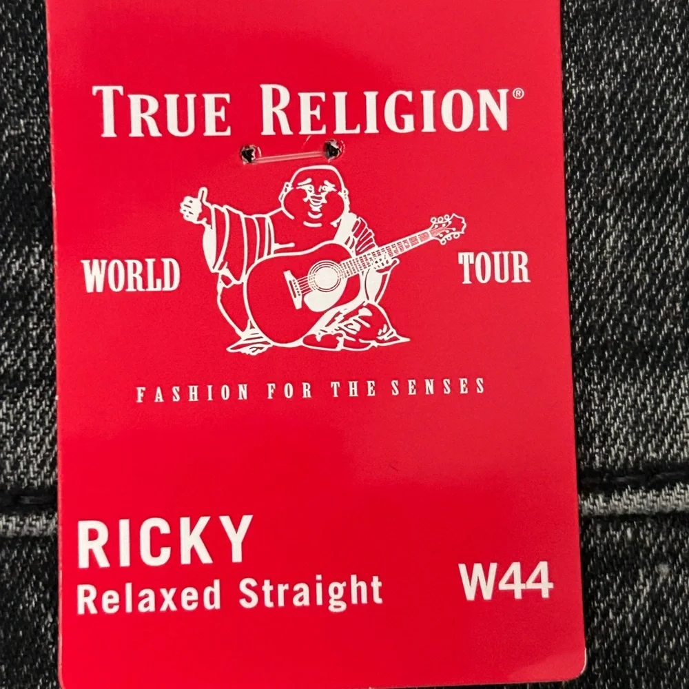 True Religion Men's Black Washed Relaxed Jeans